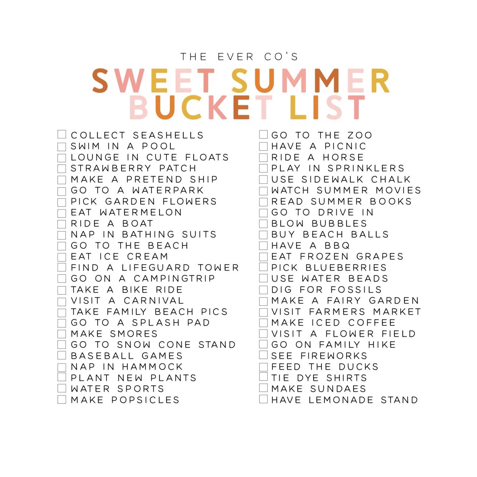 Vsco bucket on sale list